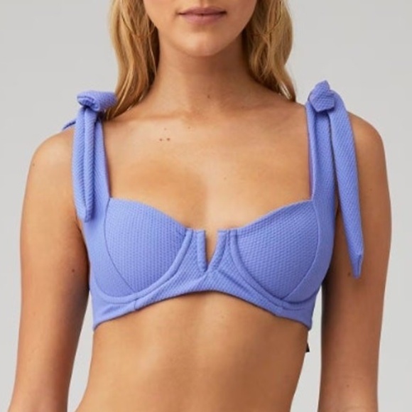 Beach Riot Blair Swim Bikini Top Women Periwinkle Waffle - size XS - NEW